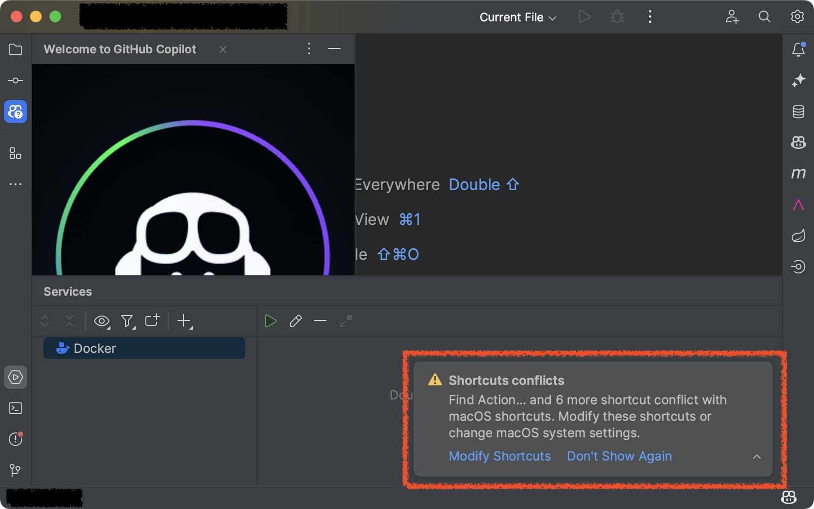 단축키 충돌 경고